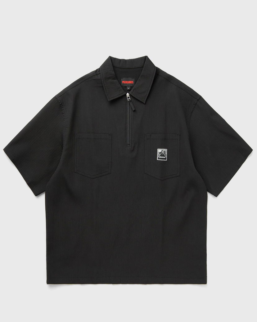 Poolopaita Pleasures Pleasures Electron Zip Pique Polo Shirt Musta | P25SP023-BLACK