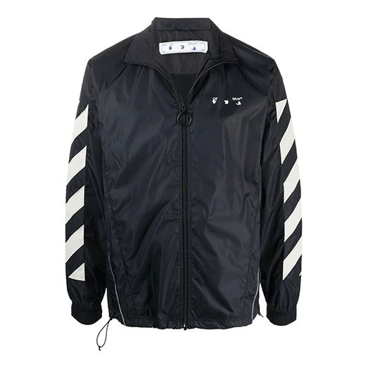 Tuulitakki Off-White Off-White FW21 Logo Windproof Jacket Musta | OMBD022F21FAB0011017STONE