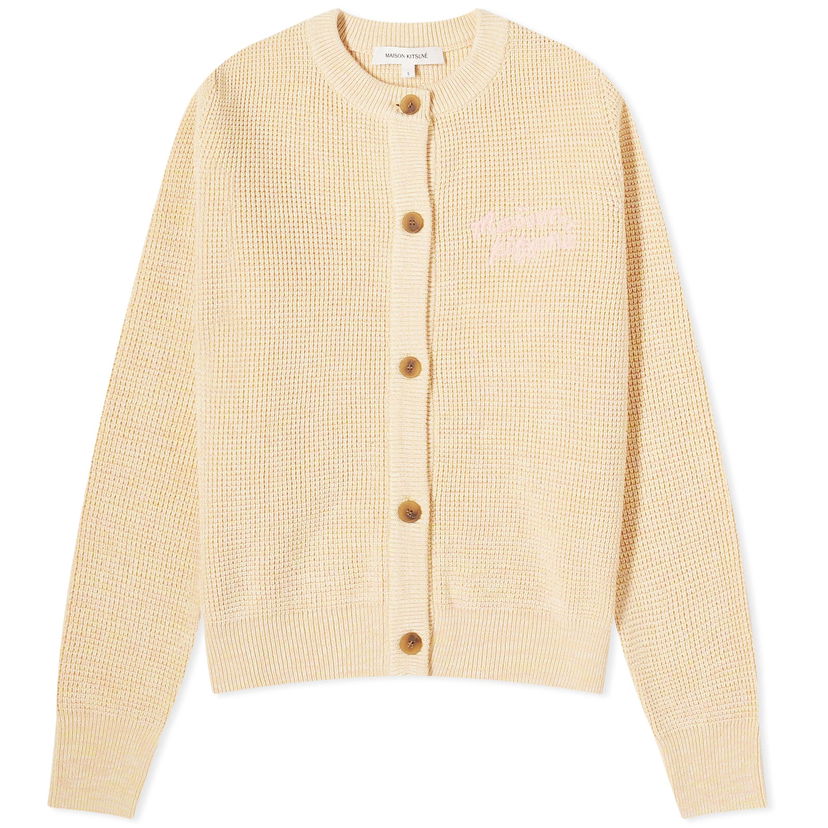 Villapaita MAISON KITSUNÉ Maison Kitsuné Handwriting Comfort Cardigan Beige | MW00504KT1108-H712