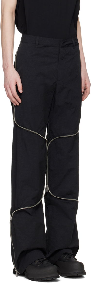 Cargo housut HELIOT EMIL Phyllotaxis Zip Detail Trousers Musta | PRESS24_M_10_156_BLK01, 1