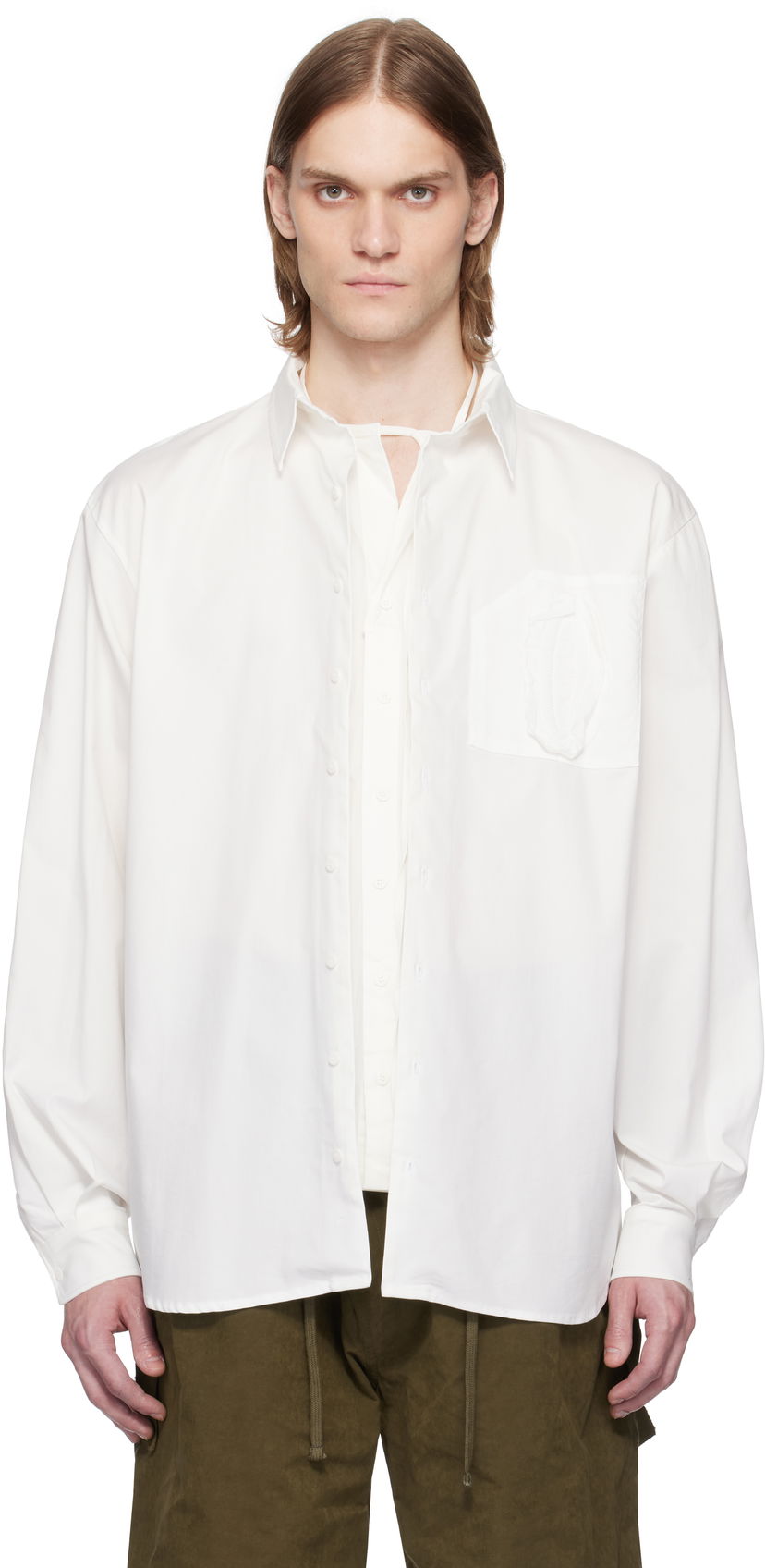 Paita Ottolinger Ottolinger Oversized Shirt Valkoinen | 111-400311-01