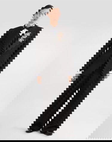 Housut Dolce & Gabbana Dolce & Gabbana Wool Gabardine Pleated Cropped Trousers Musta | GP17DTFU21EN0000, 1