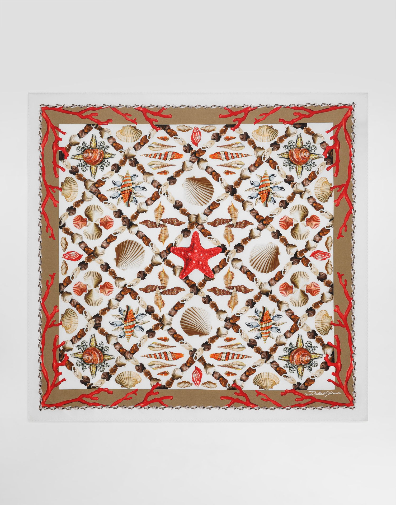 Huivi Dolce & Gabbana Dolce & Gabbana Shell-Print Silk Scarf Monivärinen | GQ704EG0TIVHA5PP, 0