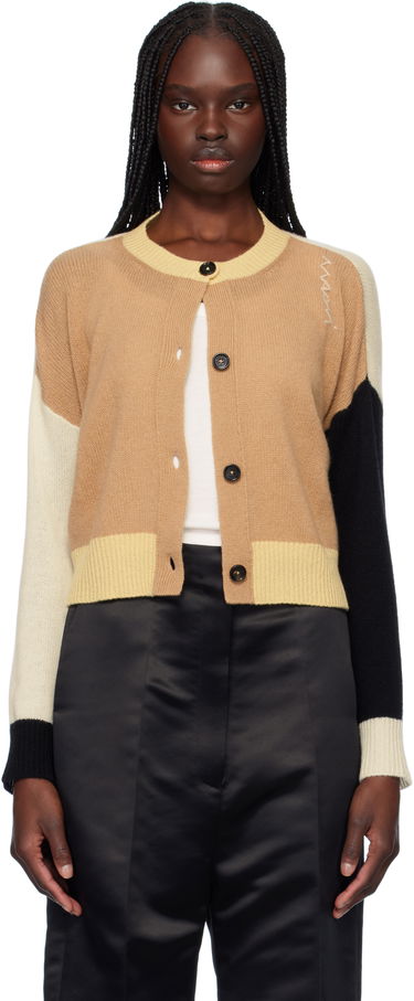 Villapaita Marni Marni Crewneck Color-Block Cashmere Cardigan Beige | CDMD0393Q0 UFX385, 0