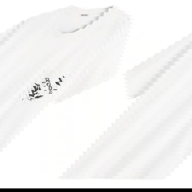 T-paita Bode Bode Beaded Leaf Pocket T-Shirt, Size Large Valkoinen | MRF25CS020, 1