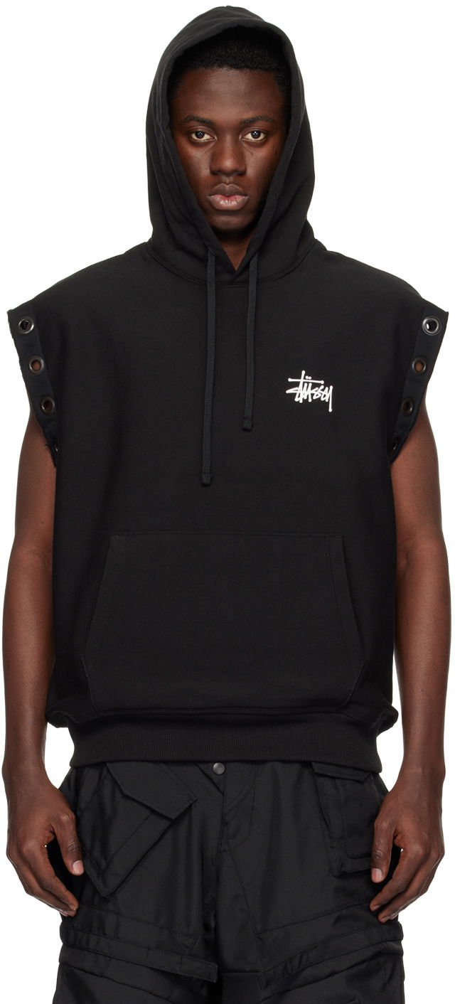 Huppari Junya Watanabe Junya Watanabe x Stüssy Sleeveless Hoodie Musta | WM-T909-100