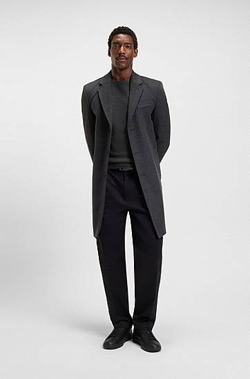 Villapaita BOSS Regular-fit sweater in cotton and virgin wool Harmaa | 50549977, 1