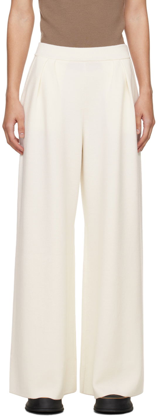 Housut Max Mara Max Mara Nocera Wide-Leg Trousers Valkoinen | 2411331011600