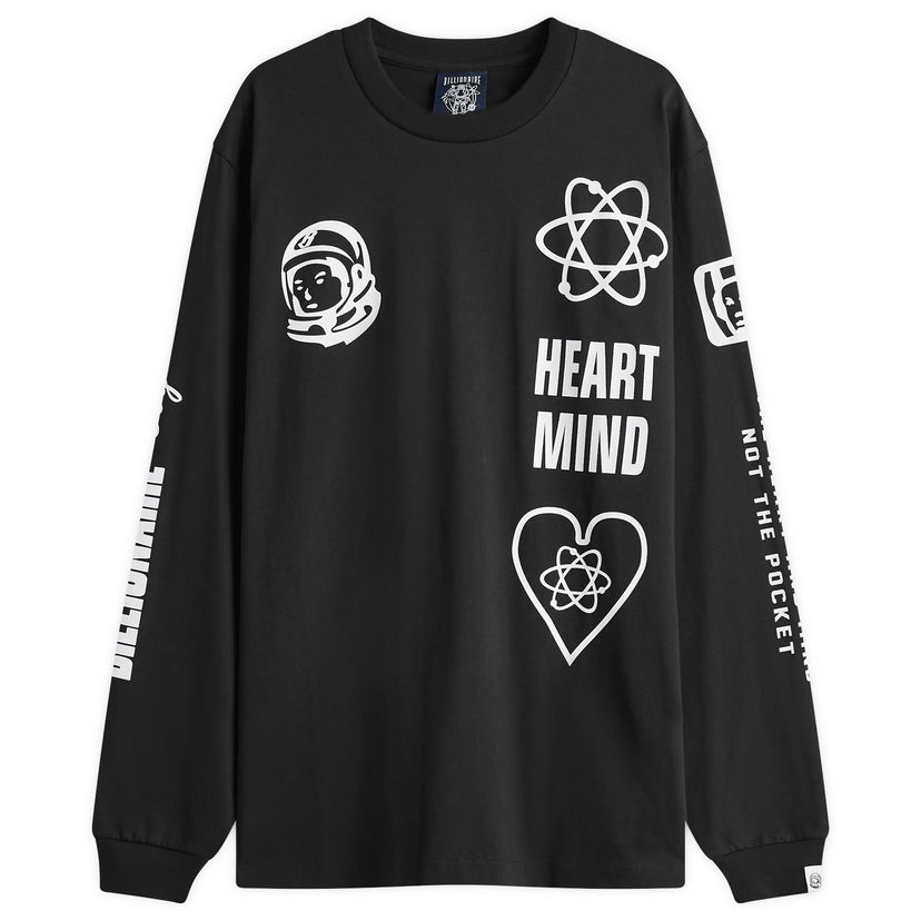 T-paita BILLIONAIRE BOYS CLUB Multi Print Long Sleeve T-Shirt Musta | B24456-BLK