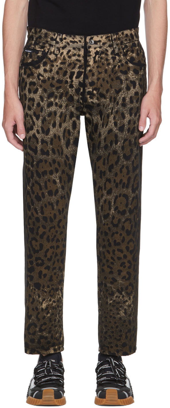 Jeans Dolce & Gabbana Dolce & Gabbana Leopard Print Jeans Ruskea | GYJDAD G8EI1