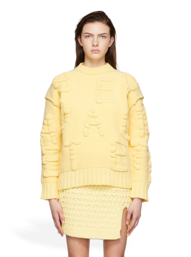 Villapaita Bottega Veneta Alphabet Chenille Sweater Keltainen | 689711 V1OX0