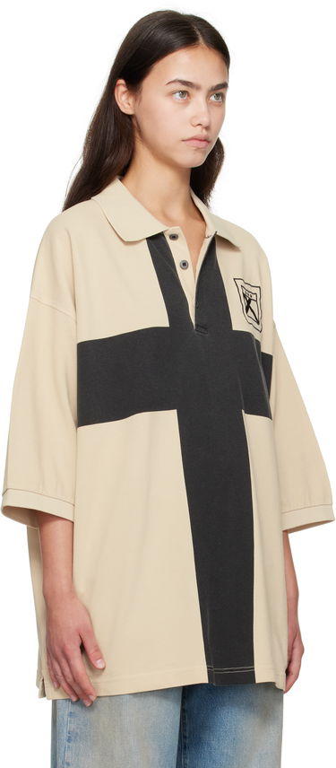 Poolopaita 032C 032c Fainting Cross Oversized Polo Beige | F25-URC-0459-550-W, 1