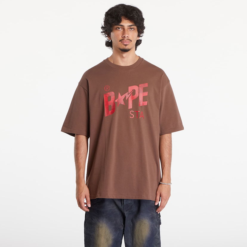 T-paita BAPE A BATHING APE Floral Solid Camo Bape Sta Logo Relaxed Fit Short Sleeve Tee Brown Ruskea | 001TEK801354M BRW