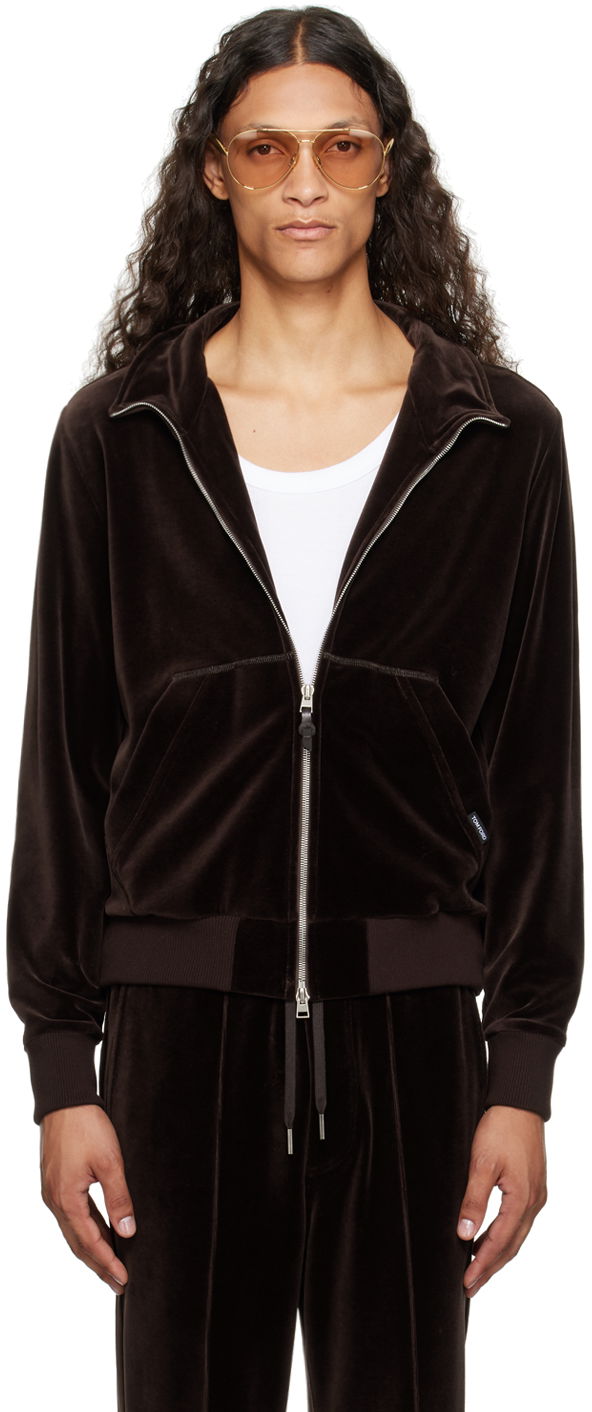 Takki Tom Ford Brown Zip Track Jacket Ruskea | JZL001-JMC009S23