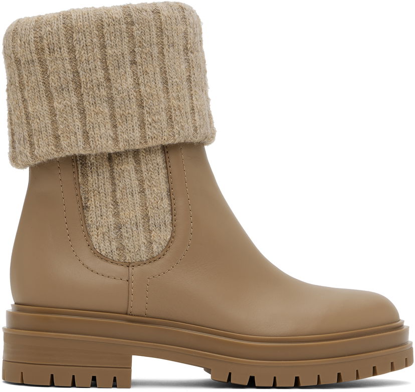 Tennarit ja kengät Gianvito Rossi Gianvito Rossi Chalet Knit Ankle Boots Beige | G72929-20GOM-CKH