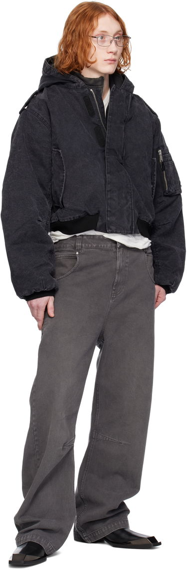 Bomber-takki Entire Studios Entire Studios W2 Denim Hooded Bomber Jacket Musta | ES2307IR, 3