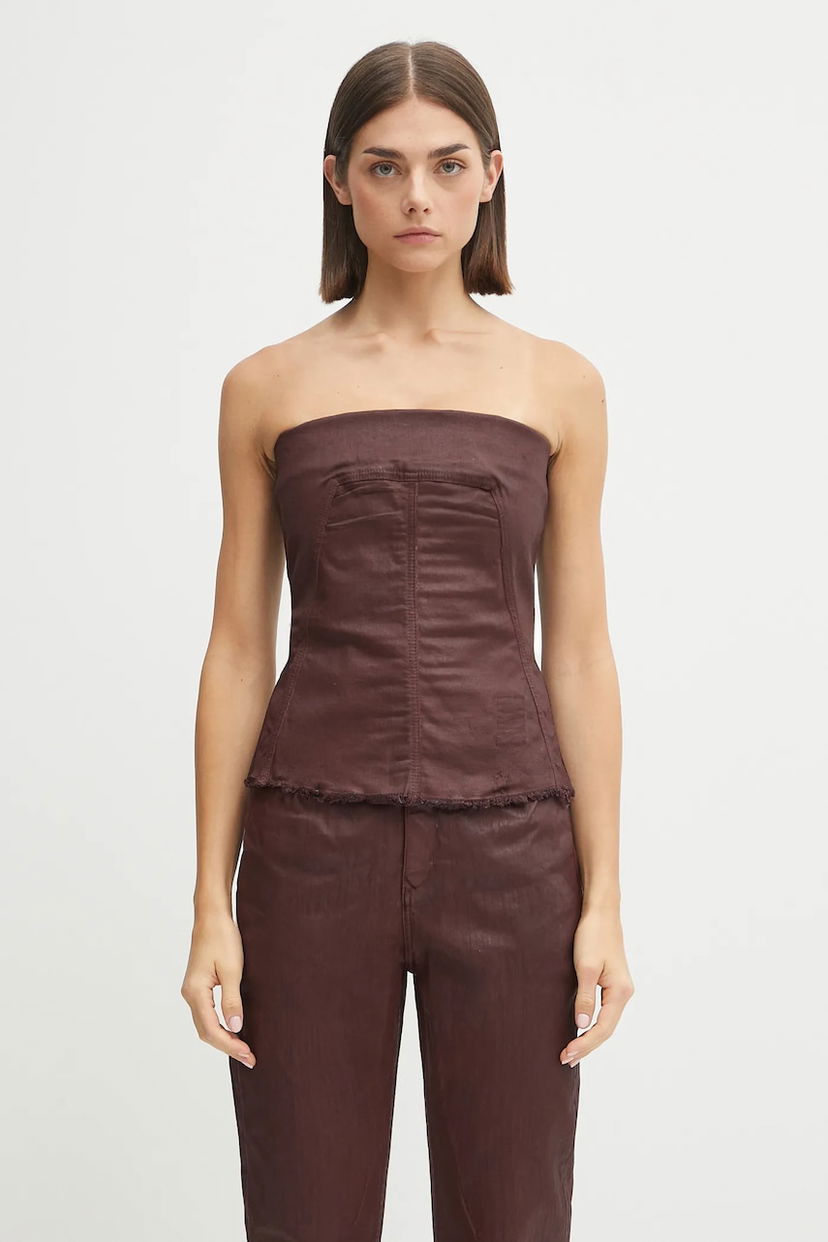 Tankkitoppi Rick Owens Rick Owens DRKSHDW Bustier Top Ruskea | DS02E7129.SDSW
