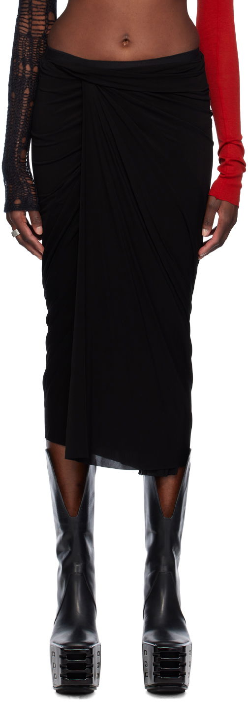 Hame Rick Owens Rick Owens Wrap Midi Skirt Musta | RP01D2339 HBZ