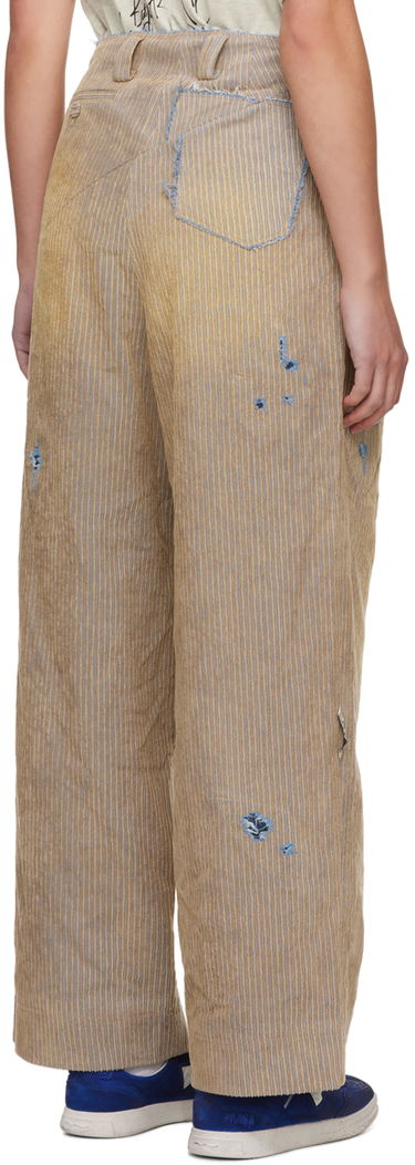 Housut ADER ERROR Carid Wide Leg Distressed Trousers Beige | BMADFWBT0106BG, 2