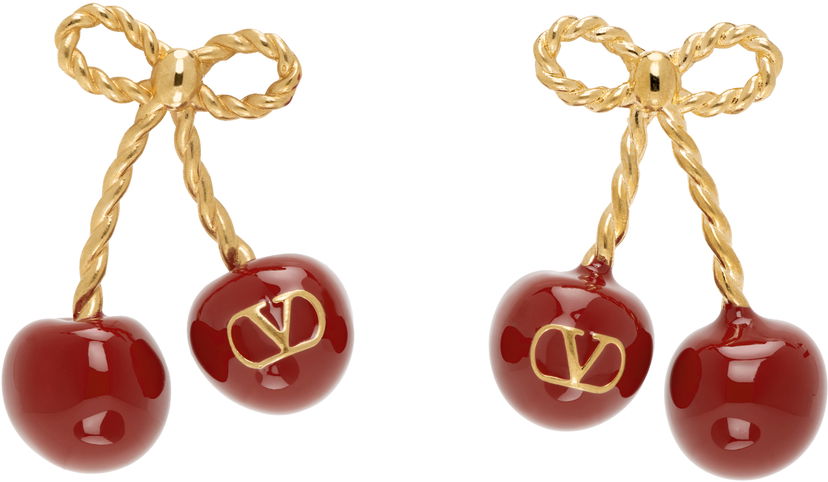 Korvakorut Valentino Valentino Garavani Chez 'Valentino' Cherry Earrings Punainen | 6W0J0Z80MJP