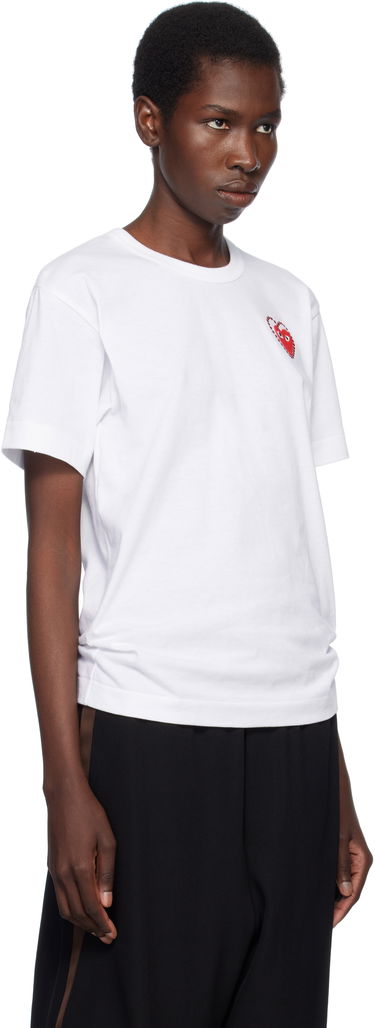 T-paita Comme des Garçons PLAY Metal Stone Emblem Heart T-Shirt Valkoinen | AX-T802-051, 1
