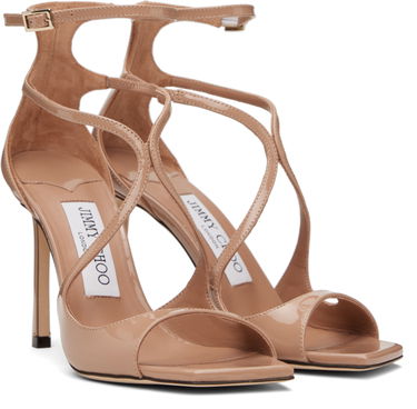 Asusteet Jimmy Choo Jimmy Choo Azia 95 Heeled Sandals Beige | AZIA 95, 3