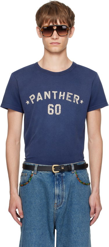 T-paita Valentino Valentino 'Chez Valentino' Panther 60 Graphic T-Shirt Sininen | 7V3MG17EAYD, 0