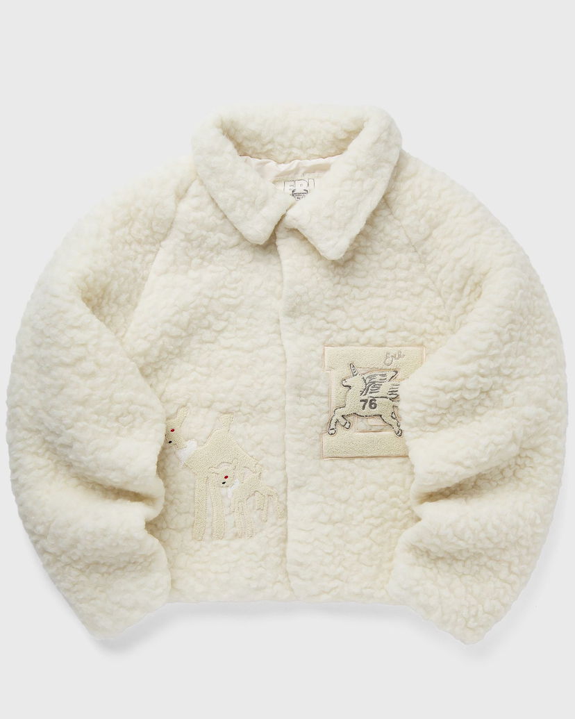 Bomber-takki ERL Fleece Bomber Jacket Valkoinen | ERL09J001