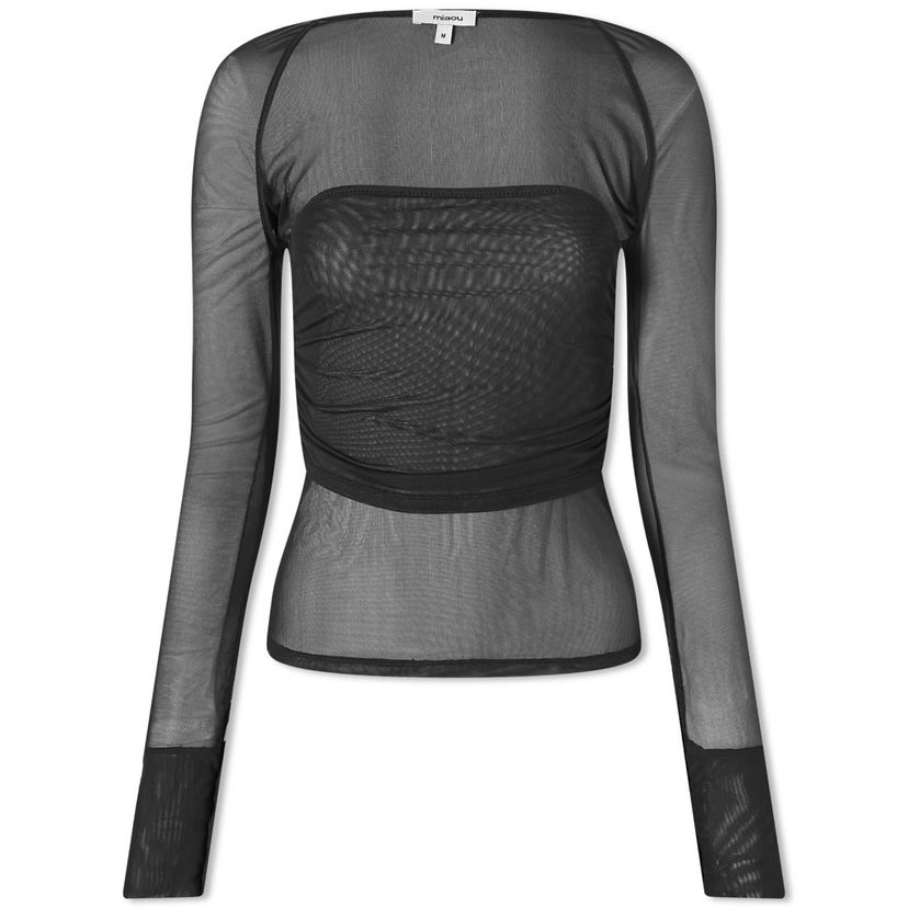 Tankkitoppi Miaou Miaou Iris Long Sleeve Mesh Top Musta | 7112PM2BLK