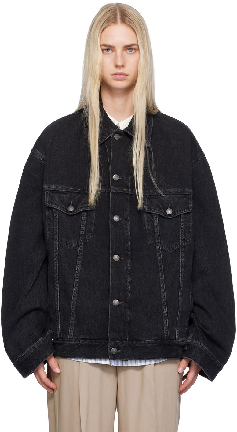 Takki Acne Studios Black Oversized Denim Jacket Musta | C90179-