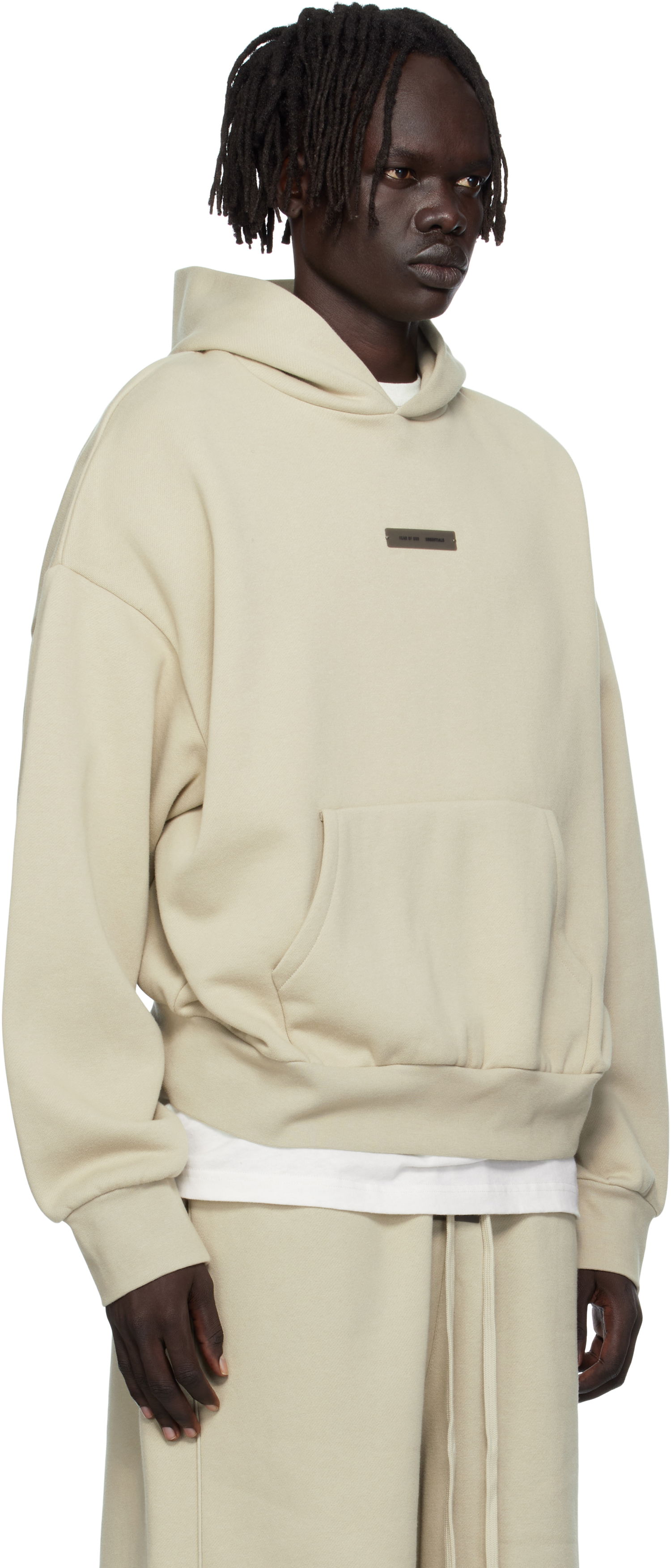 Huppari Fear of God Fear of God ESSENTIALS Classic Fit Fleece Hoodie Beige | 192SP252056F, 1