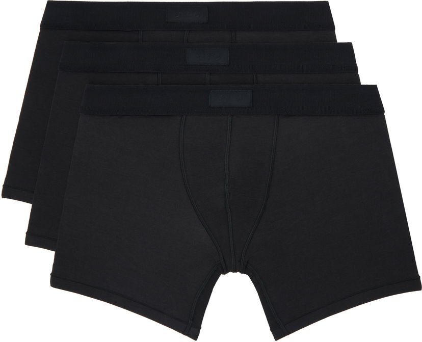 Nyrkkeilijät SKIMS Three-Pack Cotton Boxer Briefs Musta | BO-BBR-5635M