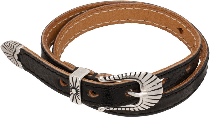Rannerengas OUR LEGACY Cowboy Wrap Around Bracelet Musta | A4248CDB