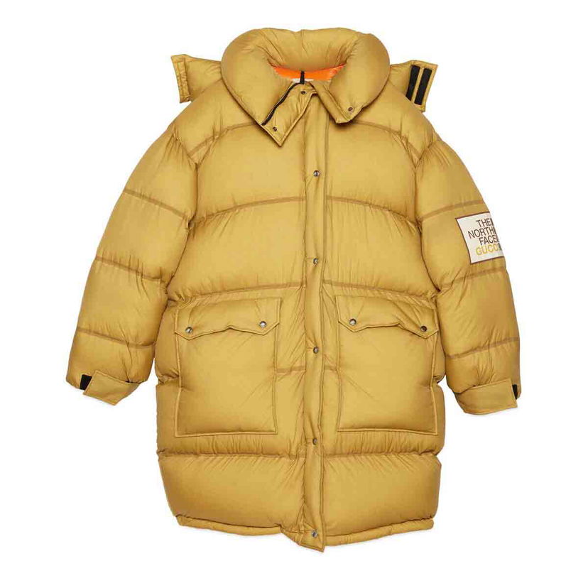 Puffer takki Gucci The North Face x Padded Jacket Khaki Keltainen | 671794 XAACY 3277