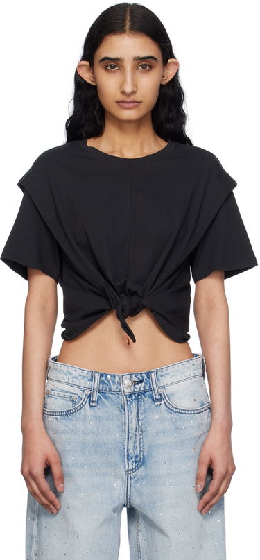 T-paita rag & bone Tie Front T-Shirt Musta | WCC24PT007MC07, 0