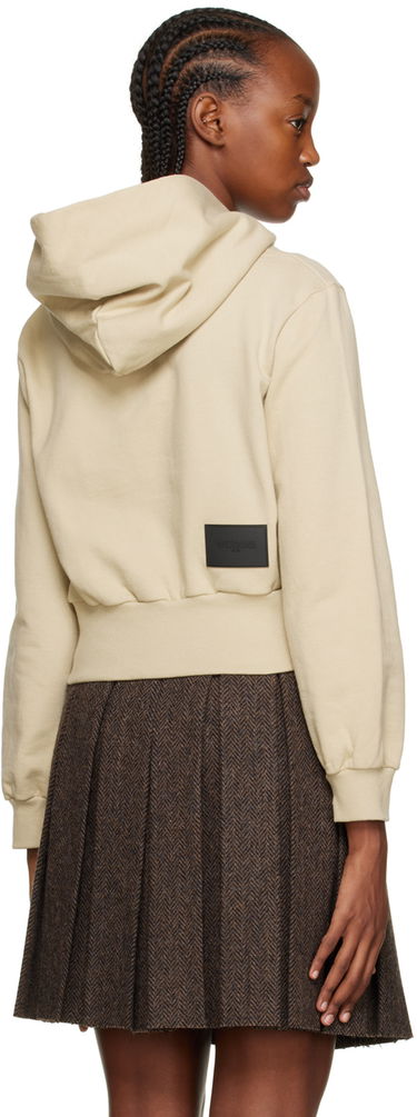 Huppari We11done Printed Cropped Hoodie Beige | WD-TH3-22-865-W-BG, 2