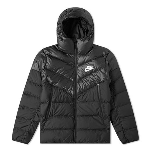 Puffer takki Nike Hooded Down Jacket Musta | 928833-010