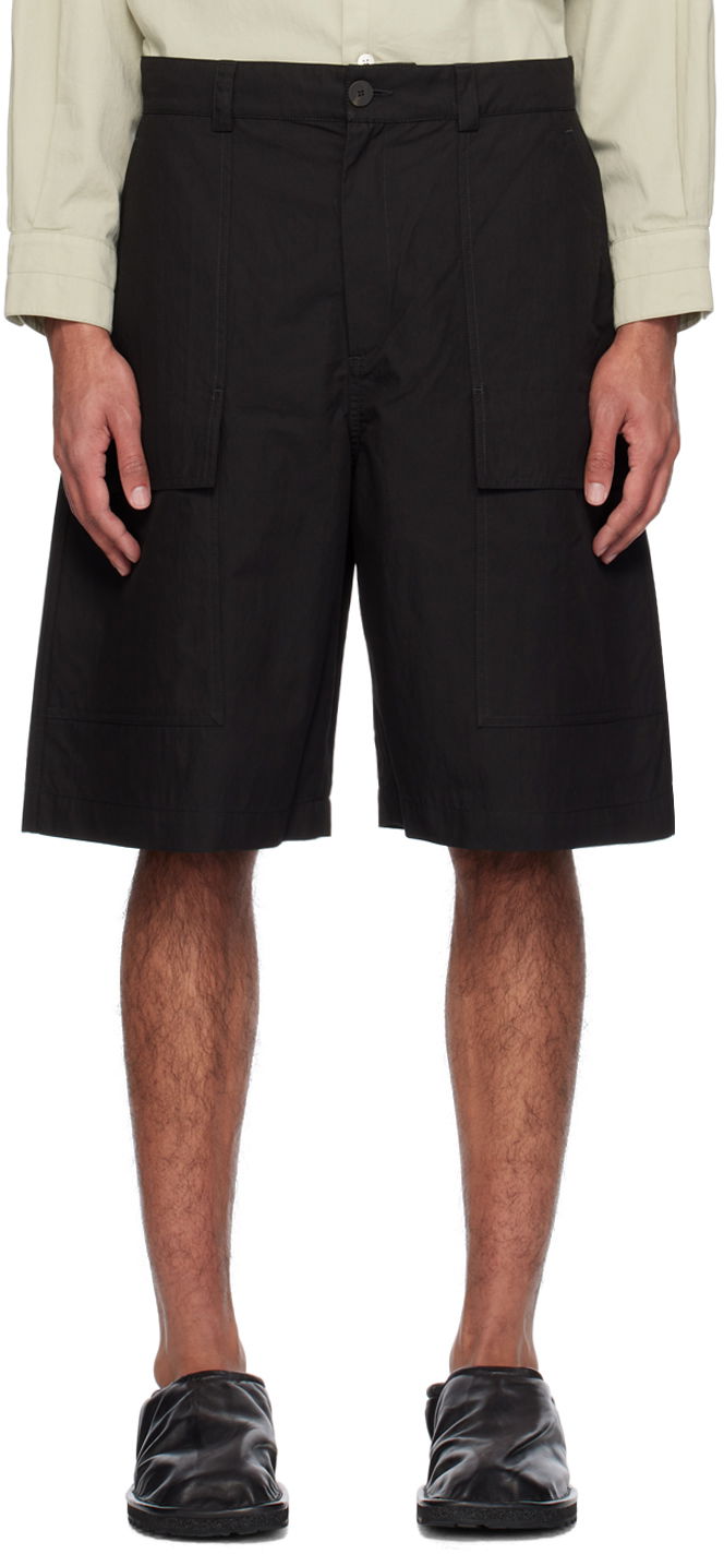 Shortsit Studio Nicholson Studio Nicholson Cargo Pocket Shorts Musta | TILLER SNM - 1142