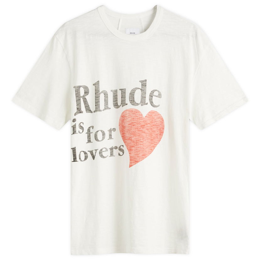 T-paita Rhude Lovers Short Sleeve T-Shirt, Size Large Valkoinen | RHSS25TT240120053