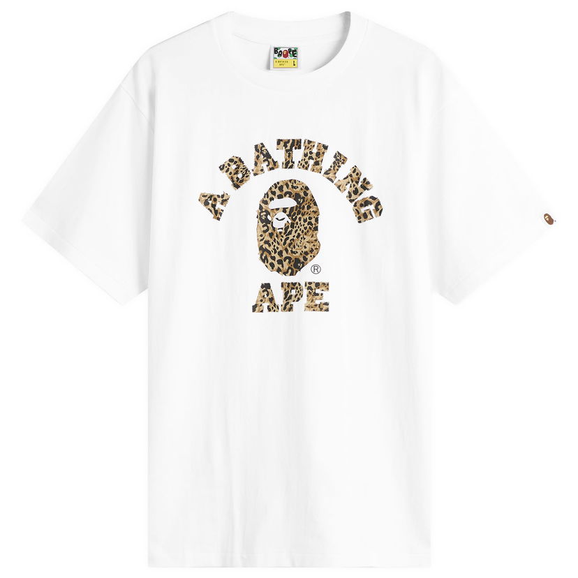 T-paita BAPE Wild Leopard College T-Shirt Valkoinen | 001TEL801039M-WBE