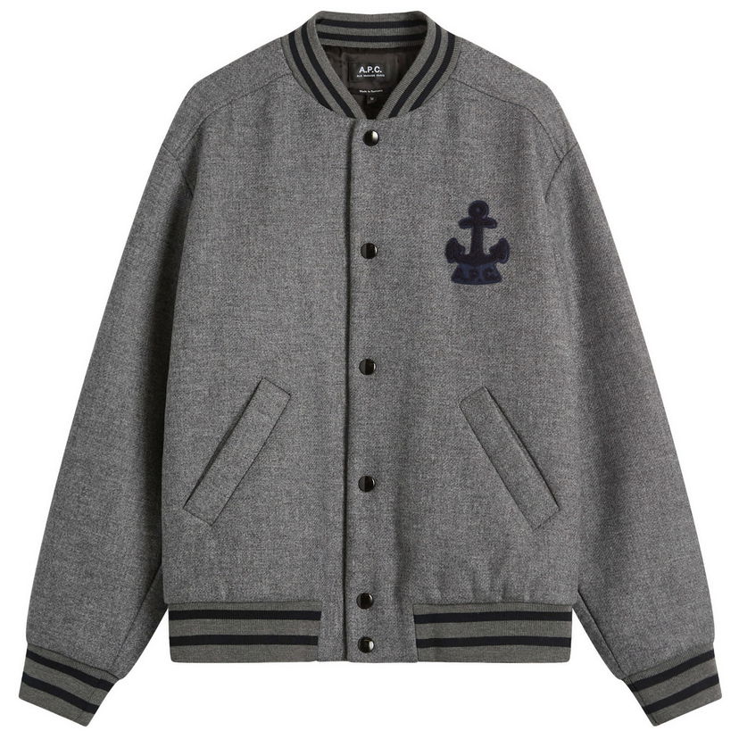 Bomber-takki A.P.C. A.P.C. Micka Varsity Jacket Harmaa | WVBEB-M32010-PLA