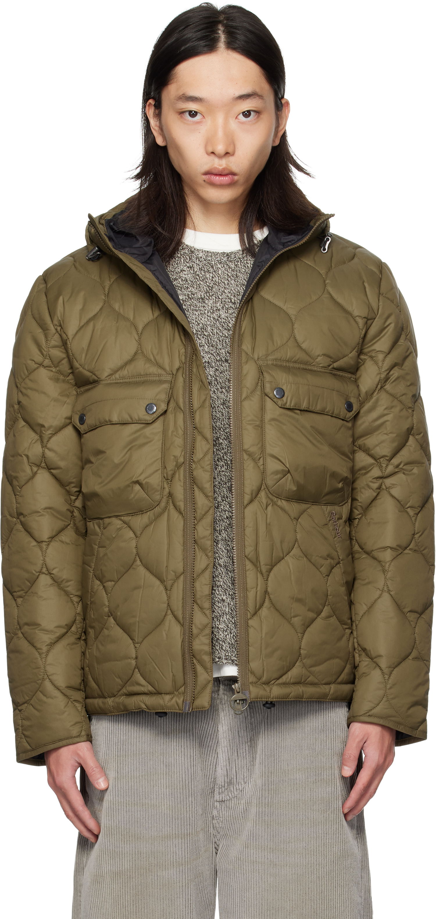 Takki Barbour Barbour Re-Engineered Spey Hooded Quilted Jacket Vihreä | MQU1857SN71, 0
