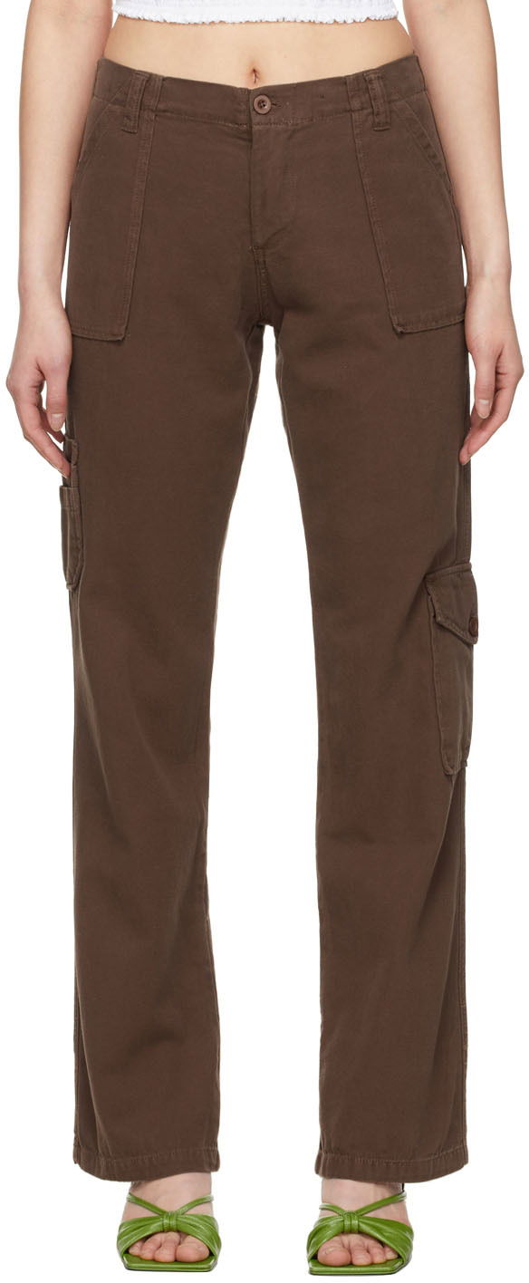 Housut GUIZIO Guizio Cotton Cargo Trousers Ruskea | DGF21P938