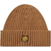 Pipo MAISON KITSUNÉ Fox Head Patch Ribbed Beanie Beige | LM06111KT1022-P236, 2