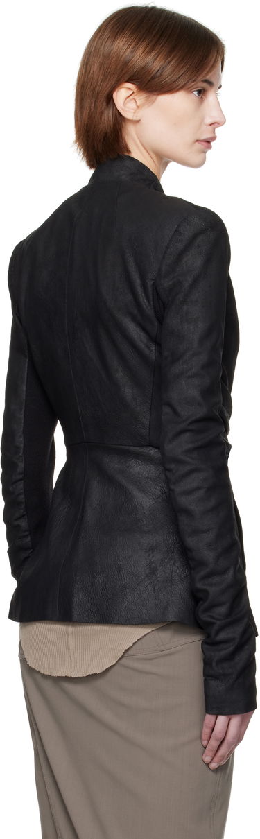 Takki Rick Owens Rick Owens Hollywood LS Strutter Leather Jacket Musta | RP01E7700 LBA, 2