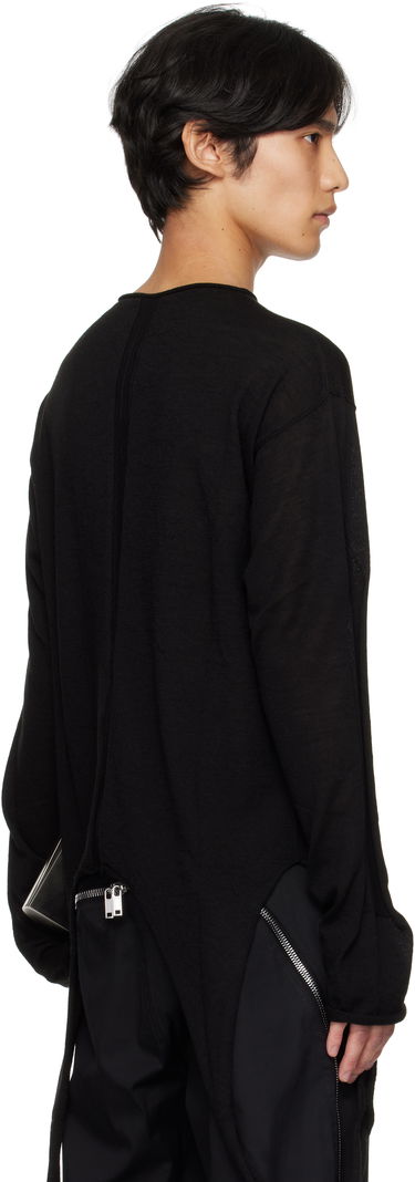 Villapaita Rick Owens Rick Owens Concordians Slashed Pull Sweater Musta | RU02E1671 ML, 2