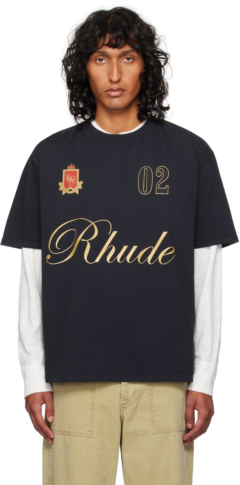 T-paita Rhude Script T-shirt Musta | RHFW24TT29012