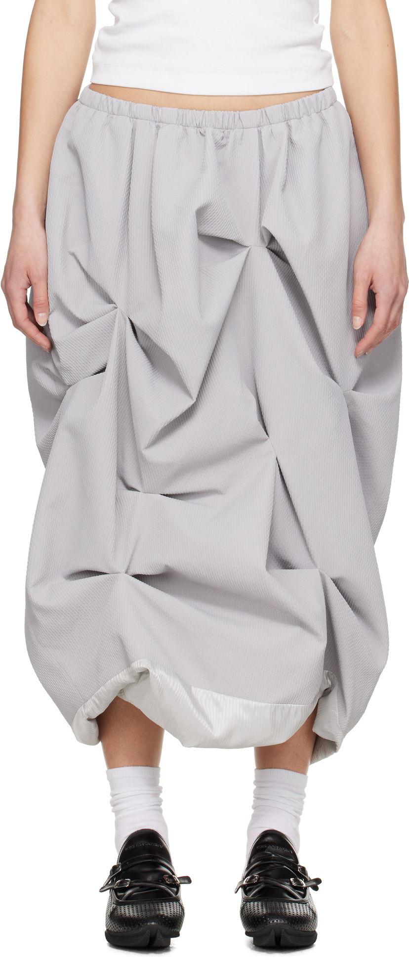 Hame ADER ERROR ADER error Midi Gathered Skirt Harmaa | BO01SSSK0302GR