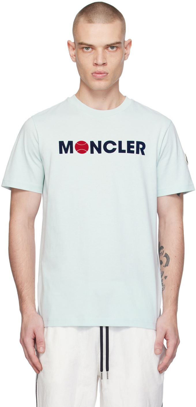 T-paita Moncler Flocked T-Shirt Turkoosi | J10918C00008829HP
