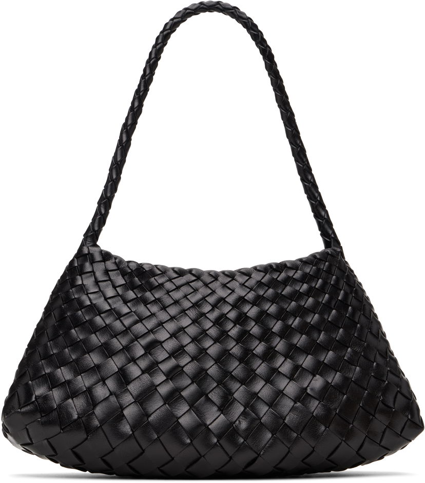 Käsilaukku Dragon Diffusion Dragon Diffusion Rosanna Woven Leather Shoulder Bag Musta | 8943